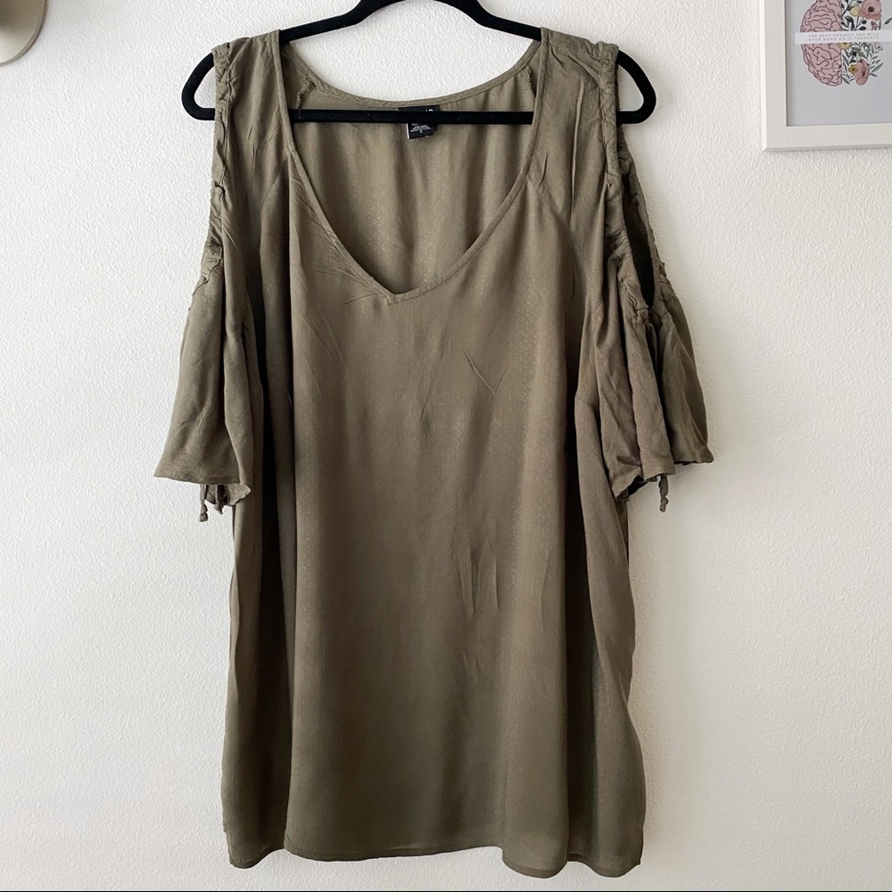 Torrid Olive Cold Shoulder Top